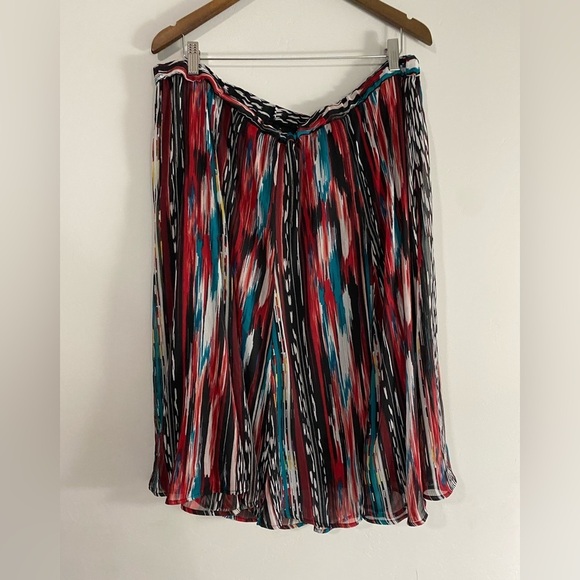 Cj Banks - Stripped Red and Teal Skirt - Picture 3 of 9